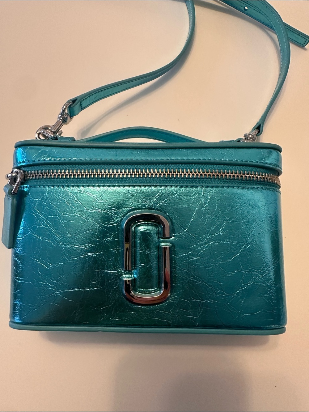 Marc Jacobs Metallic Teal Vanity Case with Top Handle - Picture 5 of 9